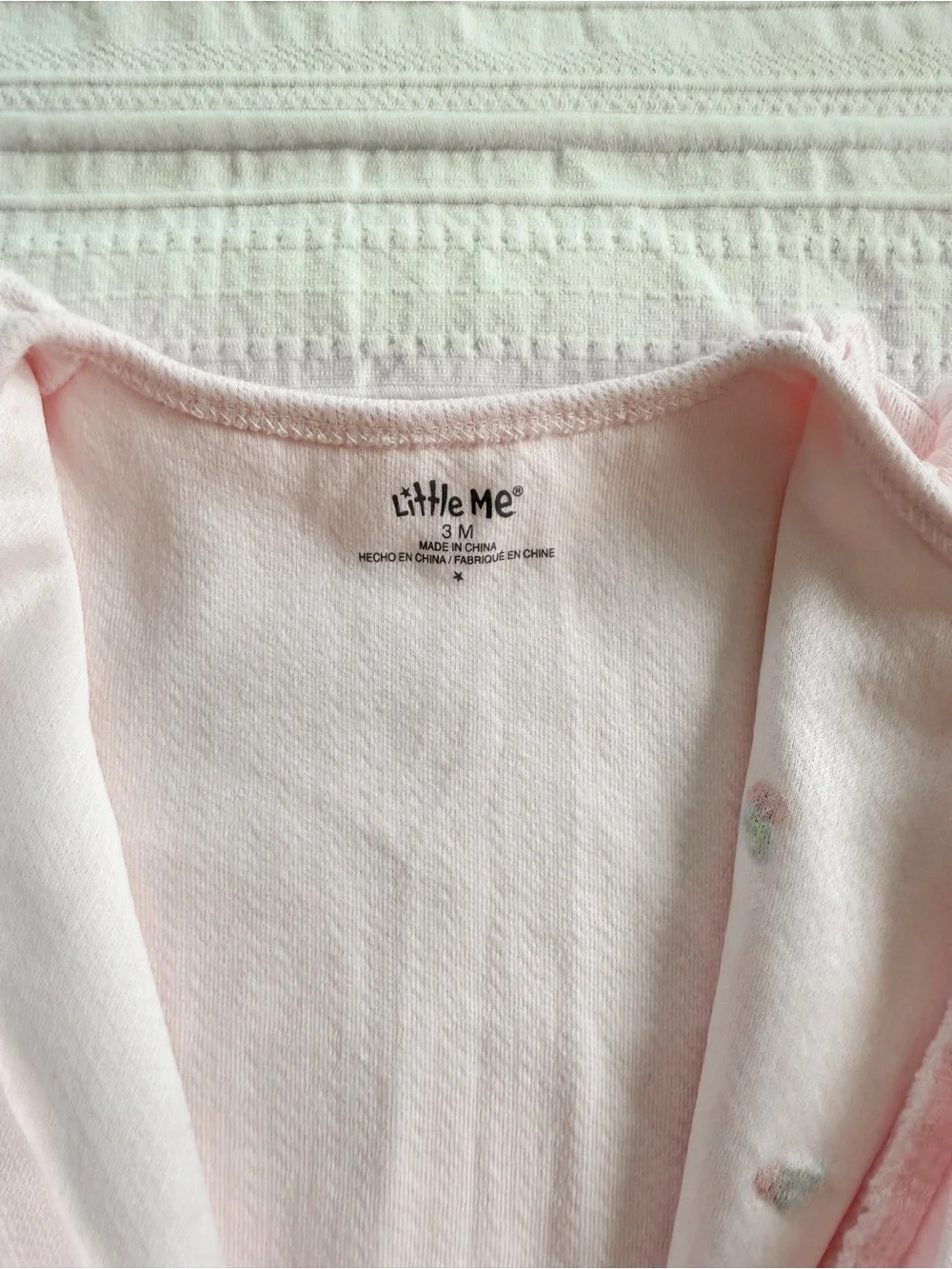 NWOT Little Me 100% Cotton Baby Girl Rosebud Embroidered Pointelle Footie 3M